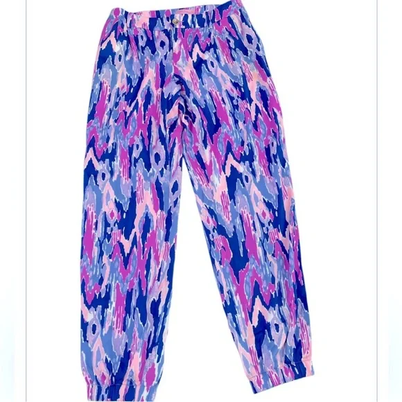 Lilly Pulitzer Saffron Amethyst One Too Many Jogger Pants XS - Picture 2 of 8